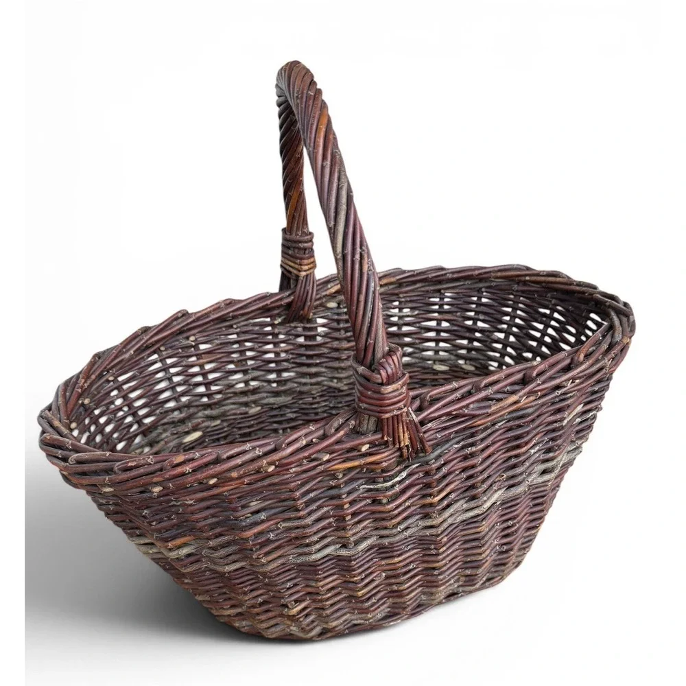 VTG Market Basket French Country Wicker Woven 18